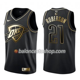 Camiseta Hombre NBA Oklahoma City Thunder Andre Roberson 21 Nike Negro Golden Edition Swingman